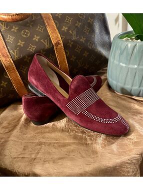 Vaneli Suede Flats (Burgundy) W-8